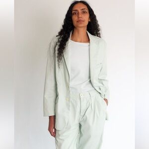 Jesse Kamm || Fianna Boxy Oversized Blazer Cotton Lichen Green